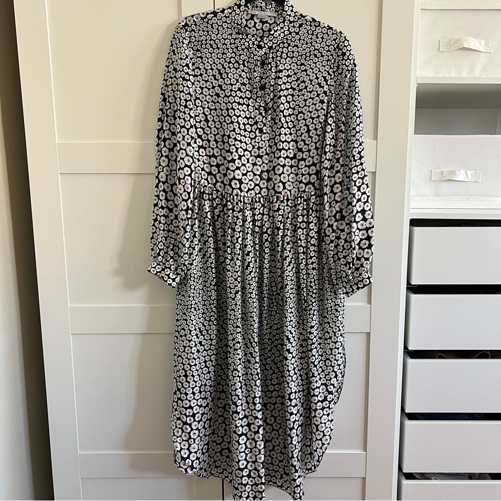 Stella McCartney Ditsy Floral Silk Shirtdress, 44 IT/8-10 US